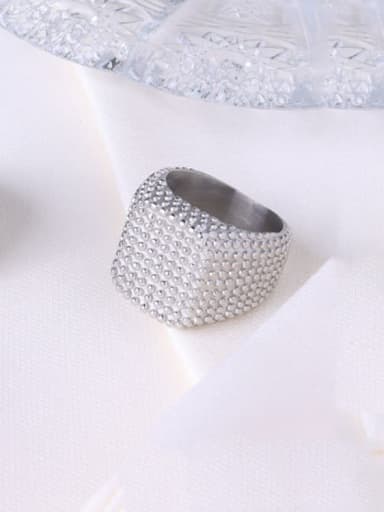 Titanium 316L Stainless Steel Geometric Artisan Band Ring with e-coated waterproof