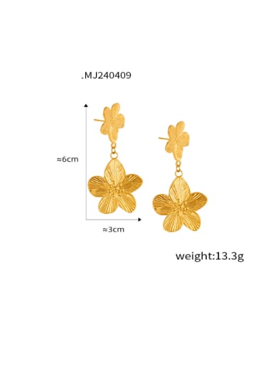 F1301 Gold Earrings Stainless steel Butterfly Hip Hop Drop Earring