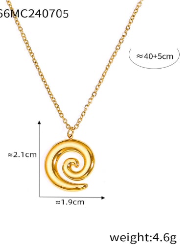 TXP066 Gold Necklace Trend Geometric Titanium Steel Ring and Necklace Set