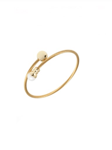 Golden Pill Pearl Bracelet Stainless steel Hip Hop C Shape Ring Earring And Bracelet Set