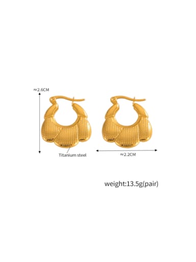 F1527 Gold Earrings Titanium Steel Geometric Hip Hop Huggie Earring