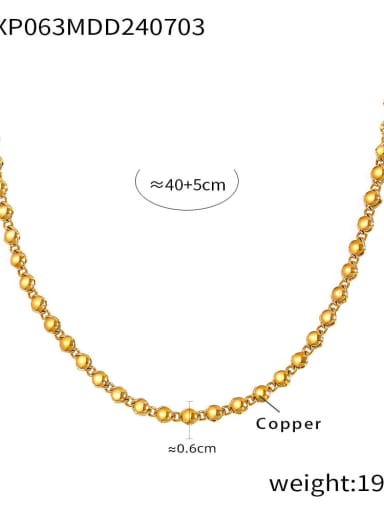 TXP063 Gold Necklace Brass Trend Oval  Bracelet and Necklace Set