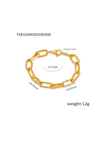 TXE036 Gold Bracelet Titanium Steel Hip Hop Geometric Chain Bracelet and Necklace Set