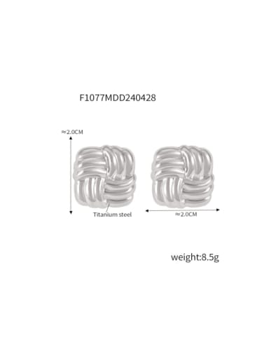 F1077 Steel Earrings Titanium Steel Geometric Hip Hop Stud Earring