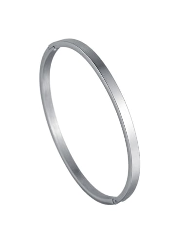 Silver 4MM Stainless steel Geometric Trend Band Bangle