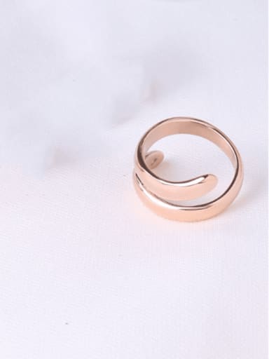 Rose gold Titanium 316L Stainless Steel Geometric Minimalist Band Ring with e-coated waterproof