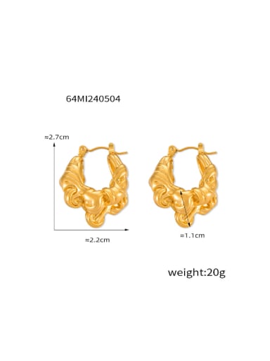 F1164 Gold Earrings Titanium Steel Geometric Hip Hop Huggie Earring
