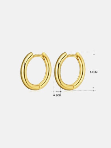 Gold round earrings Stainless steel Round Hip Hop Huggie Earring