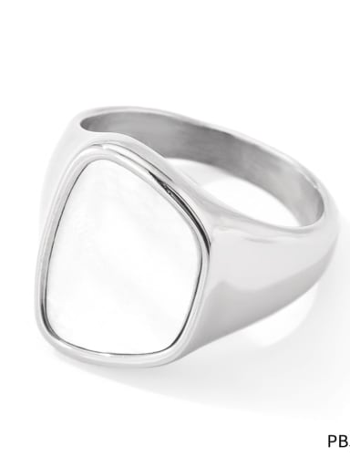 Stainless steel Shell Geometric Trend Band Ring