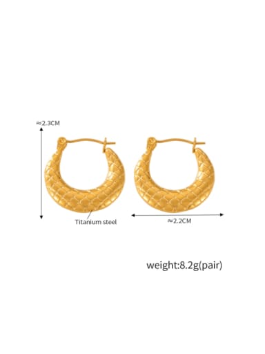 F1525 Gold Earrings Titanium Steel Geometric Hip Hop Huggie Earring