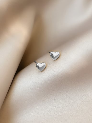 U269 Heart shaped Earnails Steel Titanium Steel Heart Dainty Stud Earring