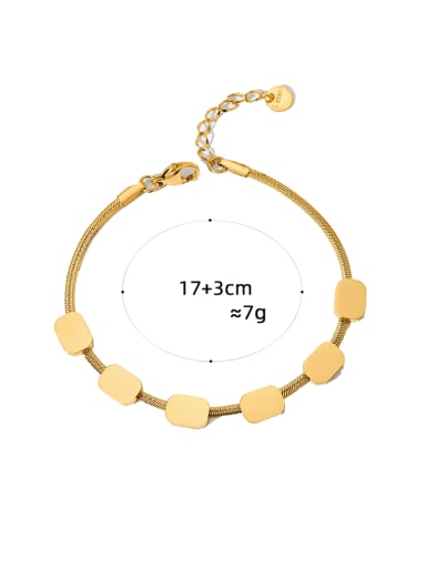 SAK656 gold Stainless steel Geometric Minimalist Snake Bone Chain  Link Bracelet