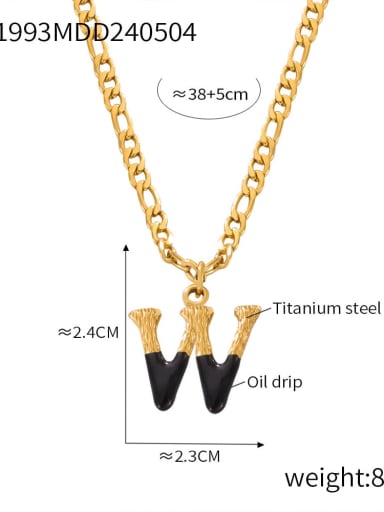 Titanium Steel Letter Hip Hop Necklace