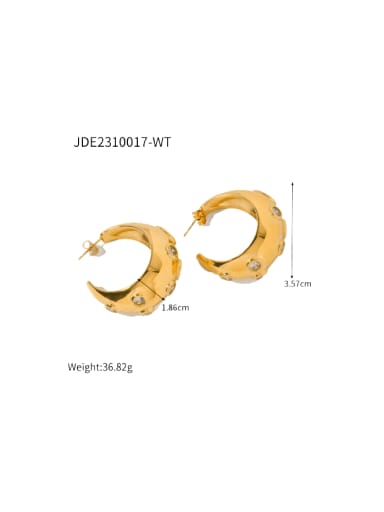 JDE2310017 WT Stainless steel C Shape Hip Hop Stud Earring