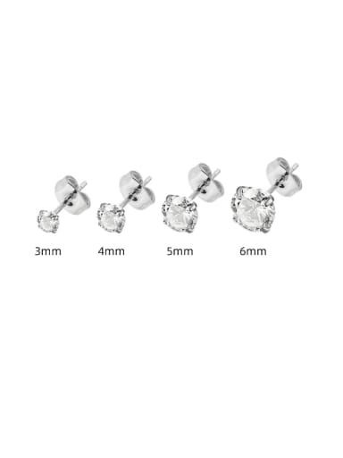 Stainless steel Cubic Zirconia Geometric Minimalist Stud Earring