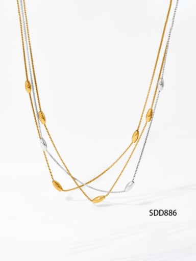 Stainless steel Minimalist Multi-Layer Chain  Bracelet and Necklace Set