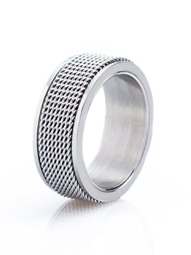 Stainless Steel Geometric Hip Hop Stackable Men's Ring