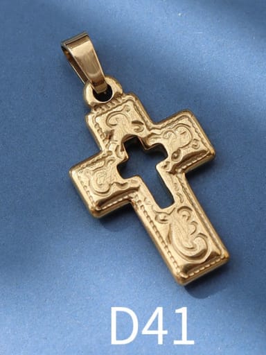 Titanium 316L Stainless Steel Vintage  Cross Pendant with e-coated waterproof