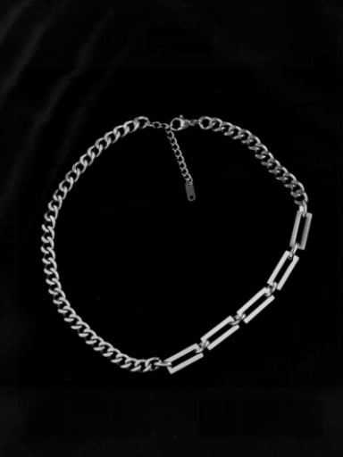 SN21112501S Titanium Steel Hip Hop Hollow  Geometric Chain Necklace