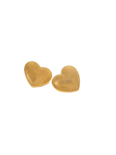 Stainless steel Heart Hip Hop Stud Earring