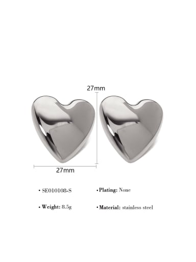 SE010108 S Titanium Steel Heart Minimalist Stud Earring
