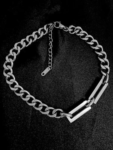 SB21112501S Titanium Steel Hip Hop Hollow  Geometric Chain Necklace