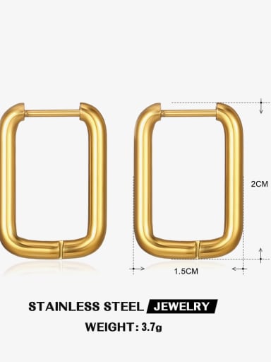 Gold ZN463G Stainless steel Geometric Minimalist Huggie Earring