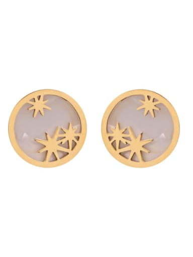 Personalized exquisite awn star simple geometric stainless steel earrings