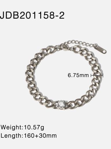 JDB201158 2 Stainless steel Geometric Vintage Link Bracelet