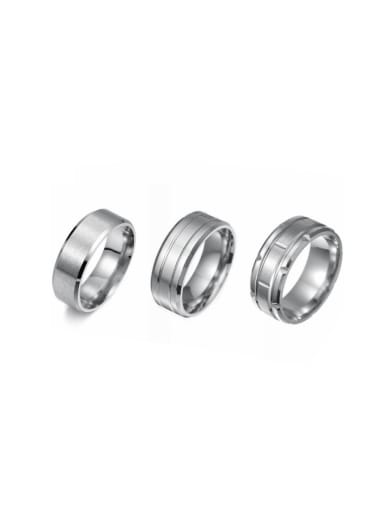 Stainless Steel Geometric Hip Hop Stackable Men's Ring Set