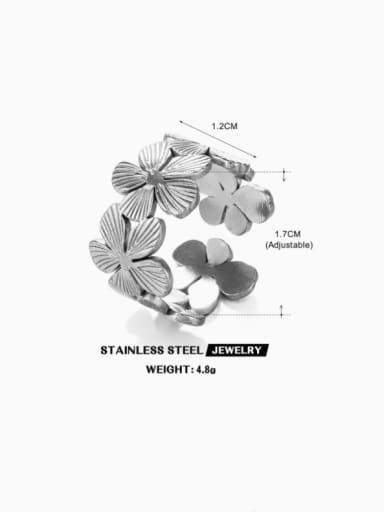 Steel Flower Ring Stainless steel Flower Vintage Band Ring