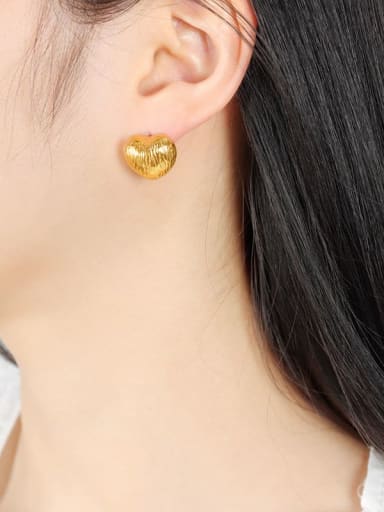 F272 Small Gold Earrings Titanium Steel Geometric Trend Stud Earring