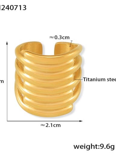 A549 Gold Ring Titanium Steel Geometric Trend Band Ring