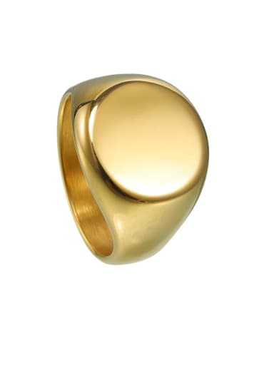 golden Titanium Steel Geometric Minimalist Band Ring