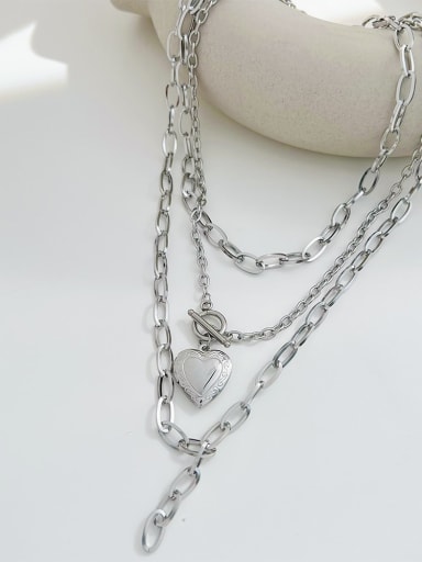Stainless steel Heart Trend Multi Strand Necklace