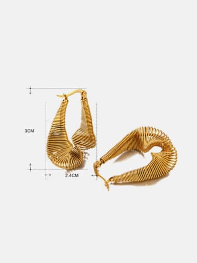 Gold U-shaped earrings Stainless steel Geometric Hip Hop Huggie Earring