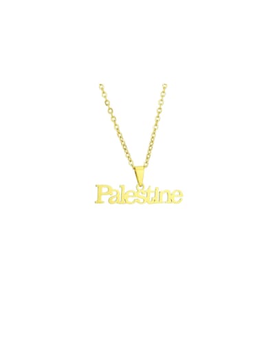 Steel necklace Stainless steel Cubic Zirconia Letter Trend Necklace
