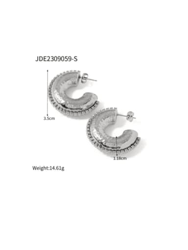 JDE2309059 S Stainless steel Geometric Hip Hop Stud Earring