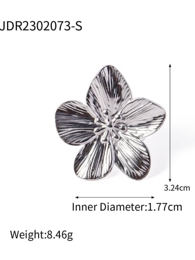 Stainless steel Flower Hip Hop Band Ring