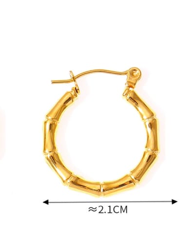 TXF067 Golden Earrings Trend Geometric Titanium Steel Bangle Earring and Necklace Set