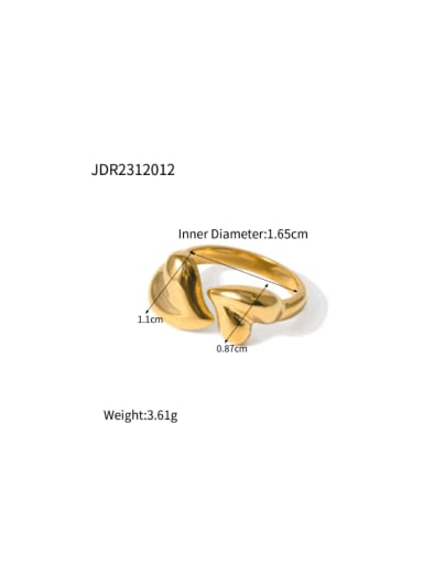 JDR2312012 Stainless steel Heart Hip Hop Band Ring
