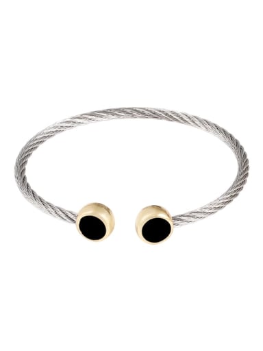 Silver black round bracelet Stainless steel Vintage Bear Enamel Ring Earring And Bracelet Set