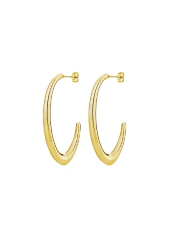 Gold Titanium Steel Geometric Minimalist Drop Earring