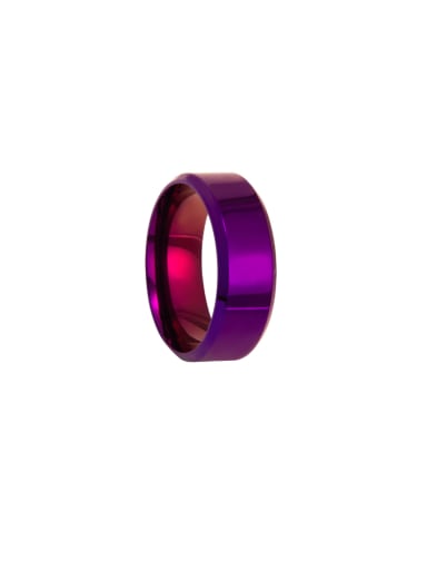 purple Stainless steel Geometric Minimalist Men's Band Ring