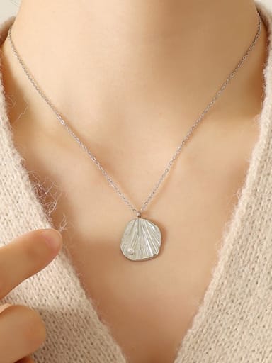 Titanium Steel Imitation Pearl Geometric Minimalist Necklace
