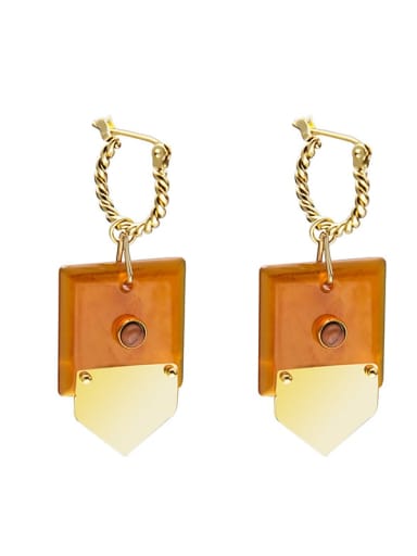 Gold simple atmospheric inlaid geometric Earrings
