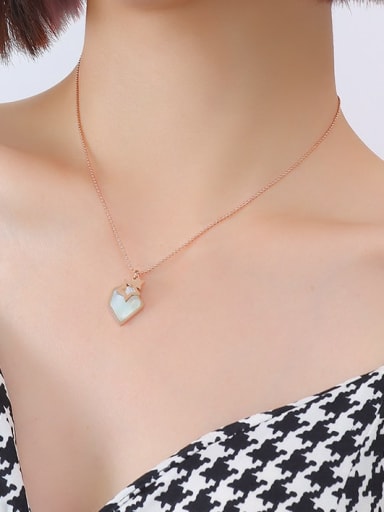 P557 rose necklace 40+ 5cm Titanium Steel Shell Geometric Minimalist Necklace