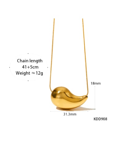 (Horizontal style) Large gold KDD908 Stainless steel Water Drop Minimalist Necklace