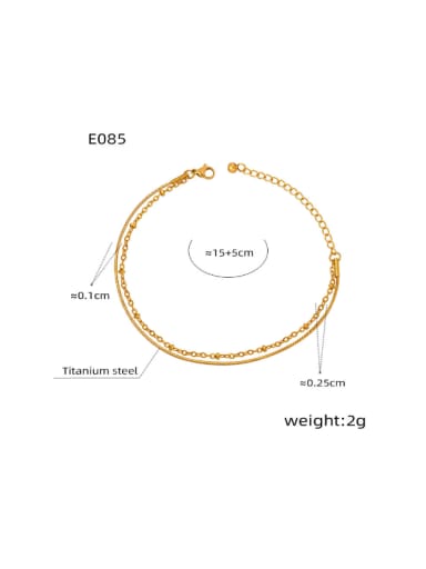 E085 Gold Bracelet 15+ 5cm Titanium Steel Irregular Minimalist Strand Bracelet