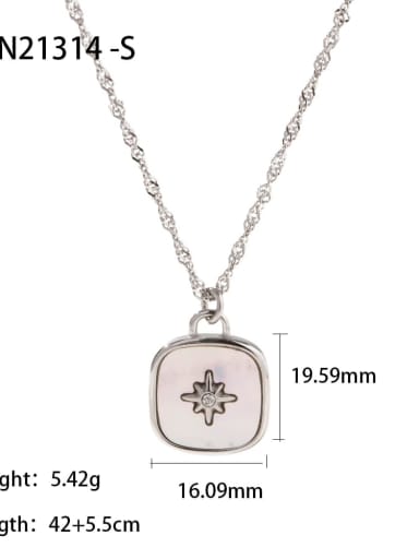 JDN21314 S Stainless steel Shell Geometric Minimalist Necklace